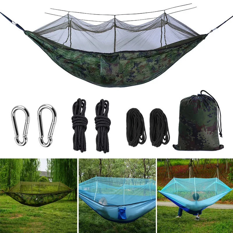 

Portable Hammock with Mosquito Net Durable for Outdoor Camping Traveling Beach KH889