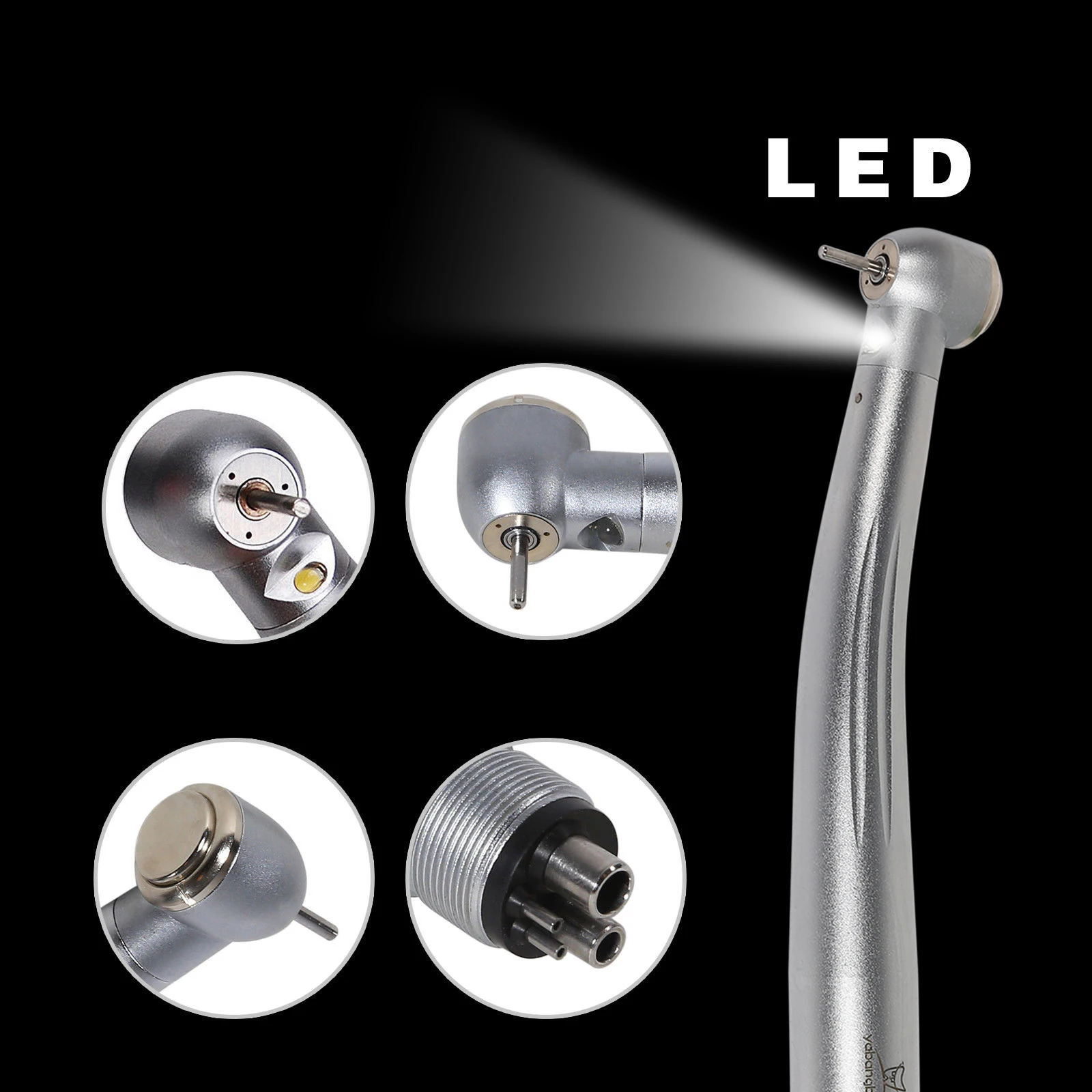 

1-10pcs Dental tools Dental High Speed Handpiece 4Hole LED E-generator Standard Head Turbine Triple Water Spray Push Button KAVO