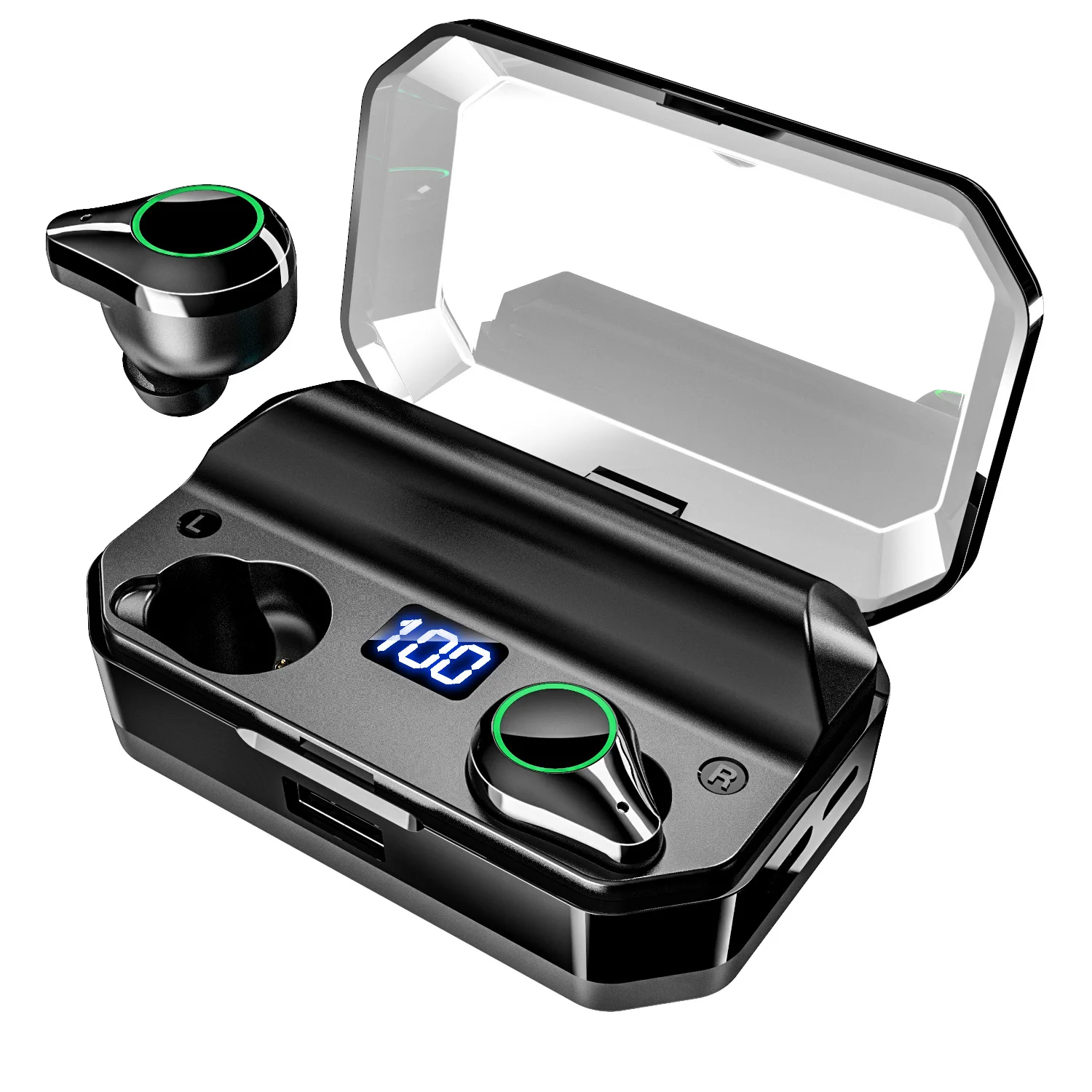 

KYCXD TWS bluetooth 5.0 earphone intelligent touch LED power display large capacity charging bin Mini sports wireless earphones