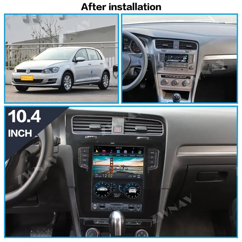 Clearance PX6 4GB RAM Tesla style Android 9.0 Car GPS Navigation For Volkswagen Golf 7 2010-2018 head unit multimedia radio tape recorder 1