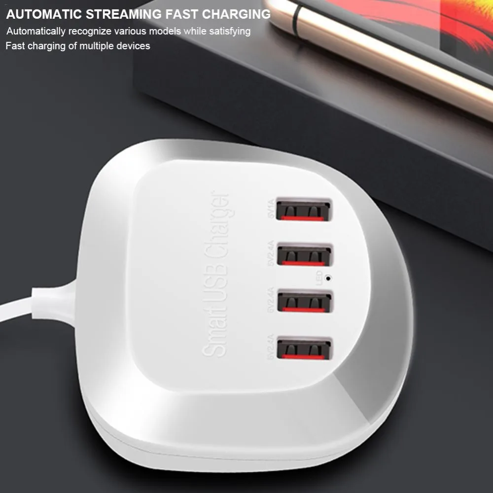 4 usb порта, зарядное устройство для настольного телефона, блок питания, зарядное устройство переменного тока, адаптер для мобильного телефона, планшета, 100-240 В, настенное зарядное устройство 4USB