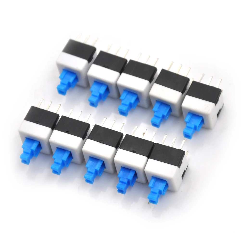 10pcs/lot 6 Pin 8 * 8 Latching Switch Button Switch Double Row Self-locking