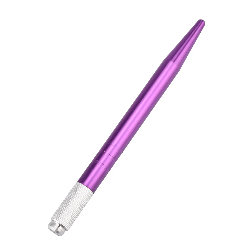 Purple 1 шт. микроблейдинг ручка тату бровей Перманентный макияж ручные инструменты микроблейдинг держатель из нержавеющей стали ручная Татуировка ручка - Цвет: Purple