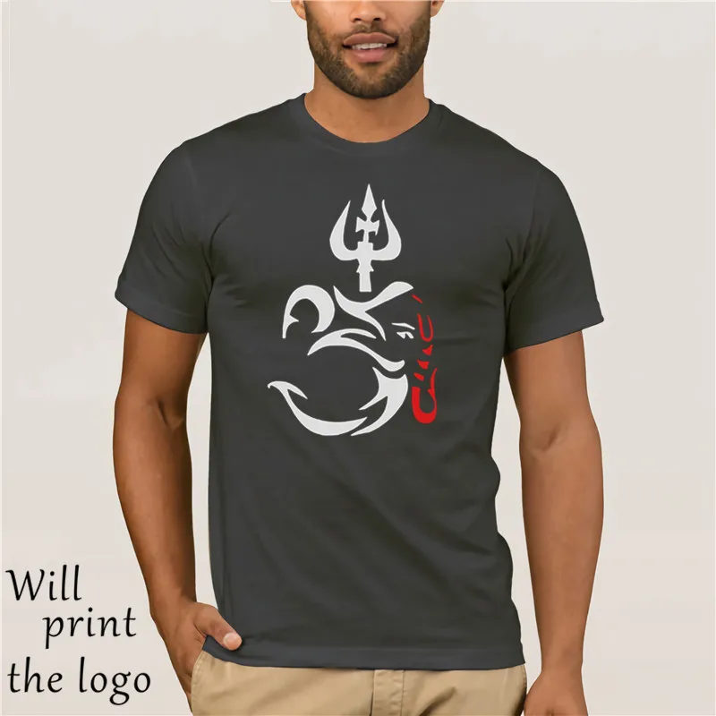 Скачать Om Namah Махадев футболка для Для мужчин - Color: Dark grey