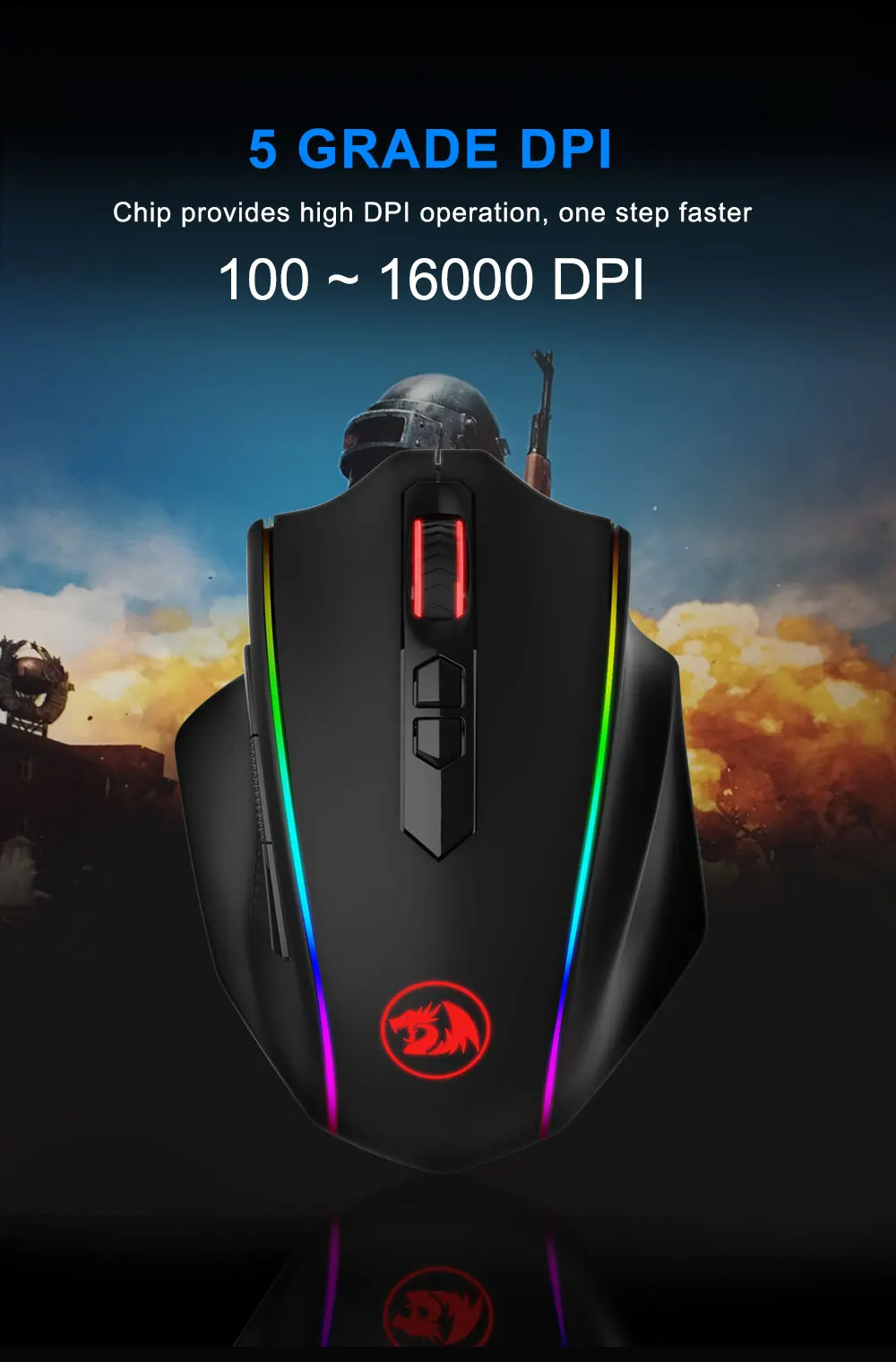 Redragon Vampire Elite M686 RGB USB 2.4G Wireless Gaming Mouse 16000 DPI Programmable ergonomic for gamer Mice laptop PC usb wireless mouse