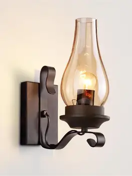 

Retro Wall Lamp Bedside Glass Light For Bedroom Corridor Aisle Decoration Premium Material Elegant Appearance