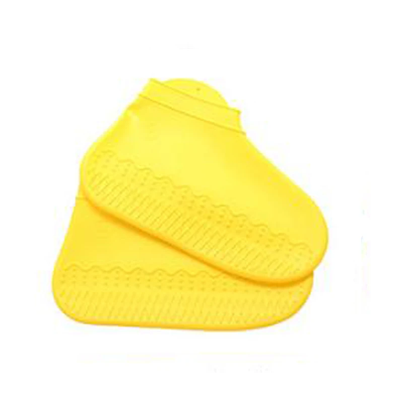 1 пара сплошной цвет унисекс Нескользящие дождевые Чехлы для обуви Водонепроницаемые силиконовые Бахилы для обуви Открытый Отдых обувь протектор - Цвет: Цвет: желтый