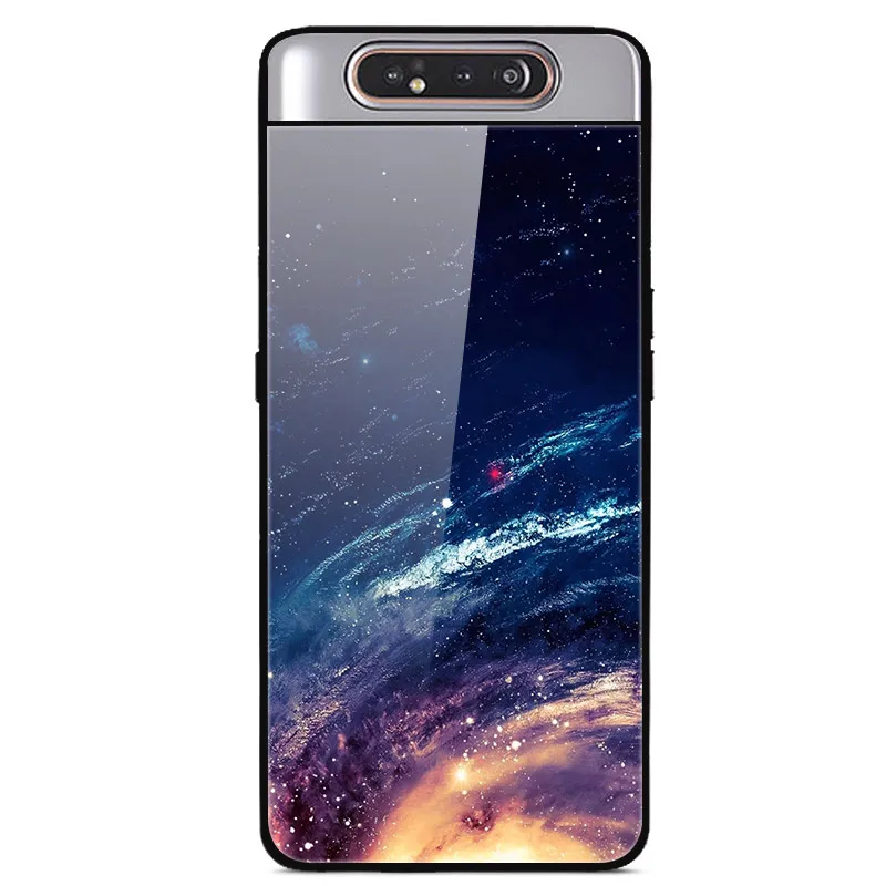 Для samsung A80 чехол закаленного стекла Звездный космический жесткий чехол для samsung Galaxy A80 A805F SM-A805F TPU бампер A 80 чехол для телефона