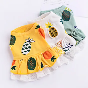 

Fruit Print Pet Dog Dress For Clothes Summer Puppy Dog Clothes Skirt T-shirt Chihuahua Pets Clothing Small Dog Yorkshire Outfits