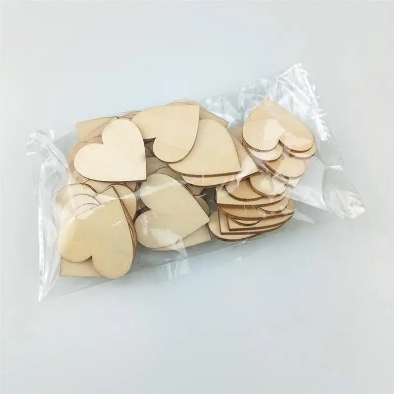 50 шт. деревянные DIY ломтики любовь форма чипсы ручной работы украшения принадлежности Свадебные аксессуары для домашнего магазина 4 см