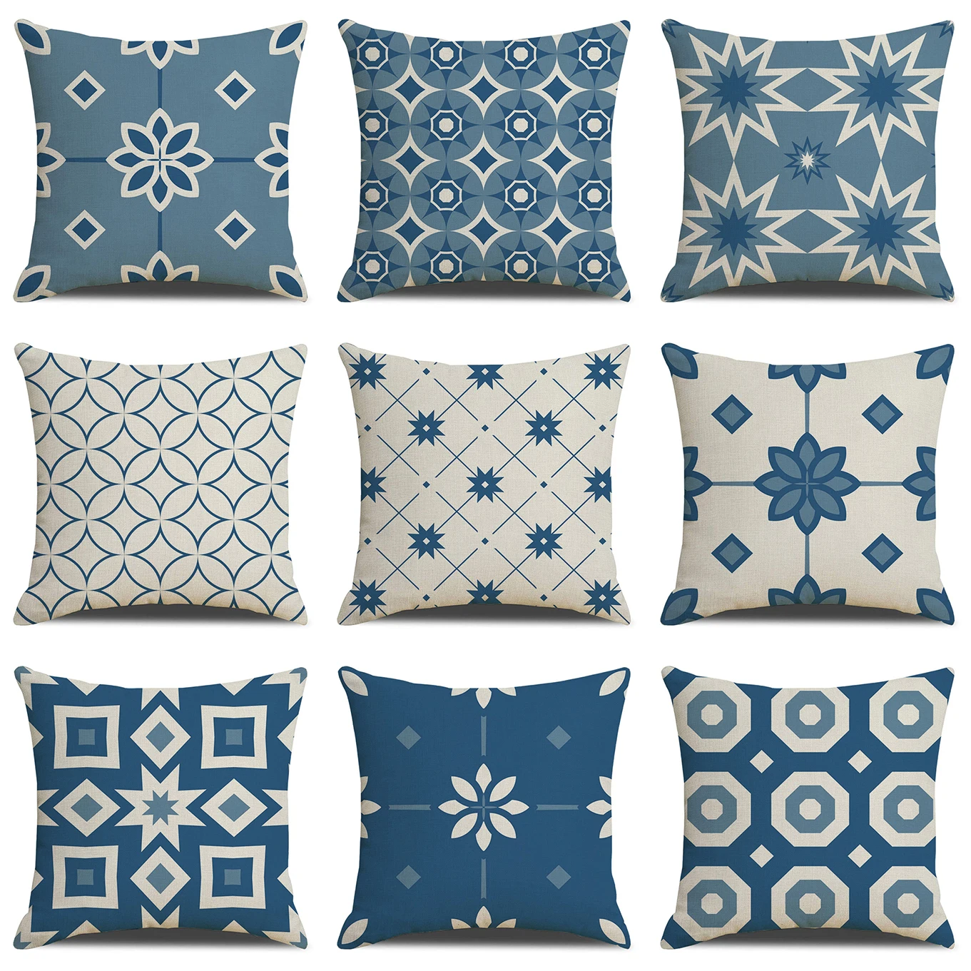 Печатная Геометрическая льняная наволочка чехол для сиденья 45*45 см диван