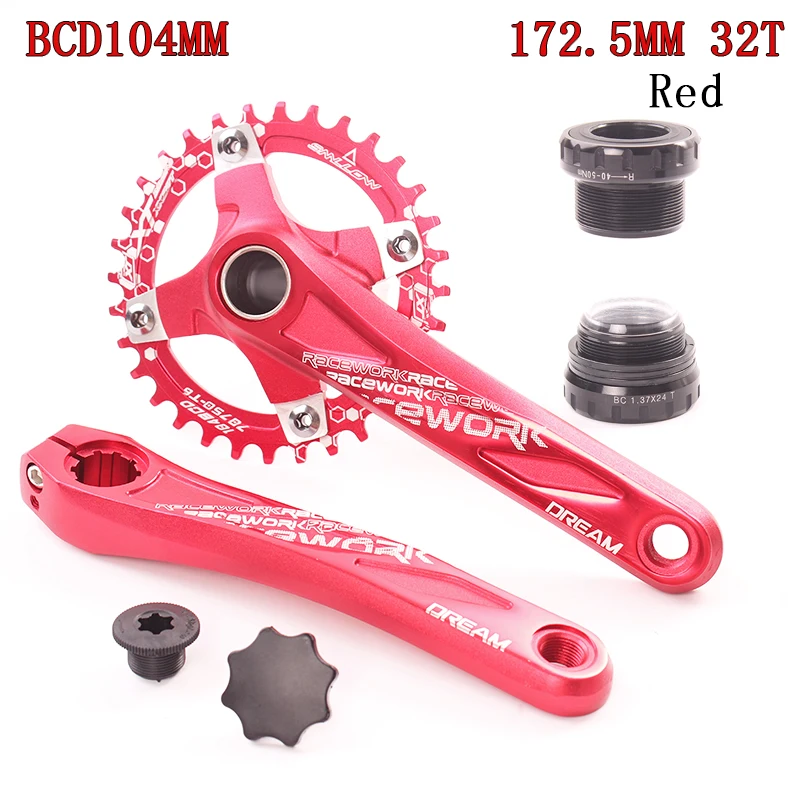 SMLLOW велосипедный Кривошип 104BCD MTB велосипед шатун алюминиевый сплав с нижней части велосипеда шатун 172,5 мм 32 т пластина