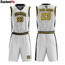 Дизайн вашего собственного логотипа дешевая Тепловая Печать Клубная Баскетбольная одежда наряд