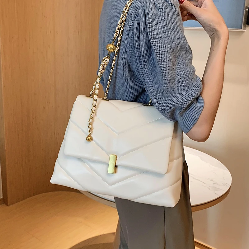 

SWDF Designer Large-Capacity Bag 2020 New Fashion Chain One-Shoulder Underarm Bag Net Red All-match Western Style Messenger Bag