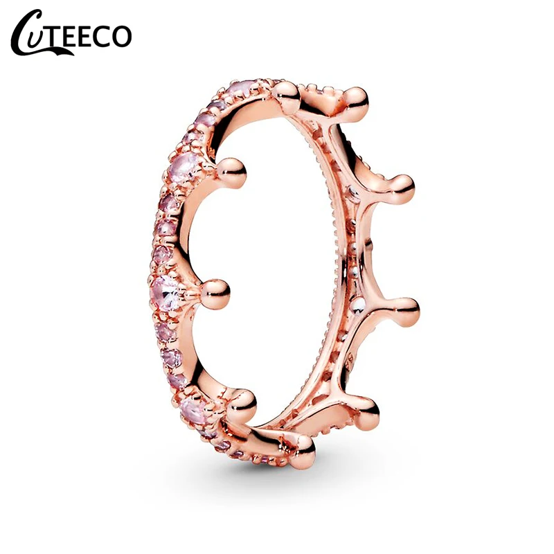 CUTEECO розовое золото серебро Циркон Обручальное кольцо кристалл обручальные кольца для женщин модные ювелирные изделия подарок Anillos Mujer - Цвет основного камня: AJ1183