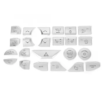 

23Pcs Center Console Button Sticker Cover Trim Fit for Jeep Wrangler JL 2018 Aluminium Alloy car styling