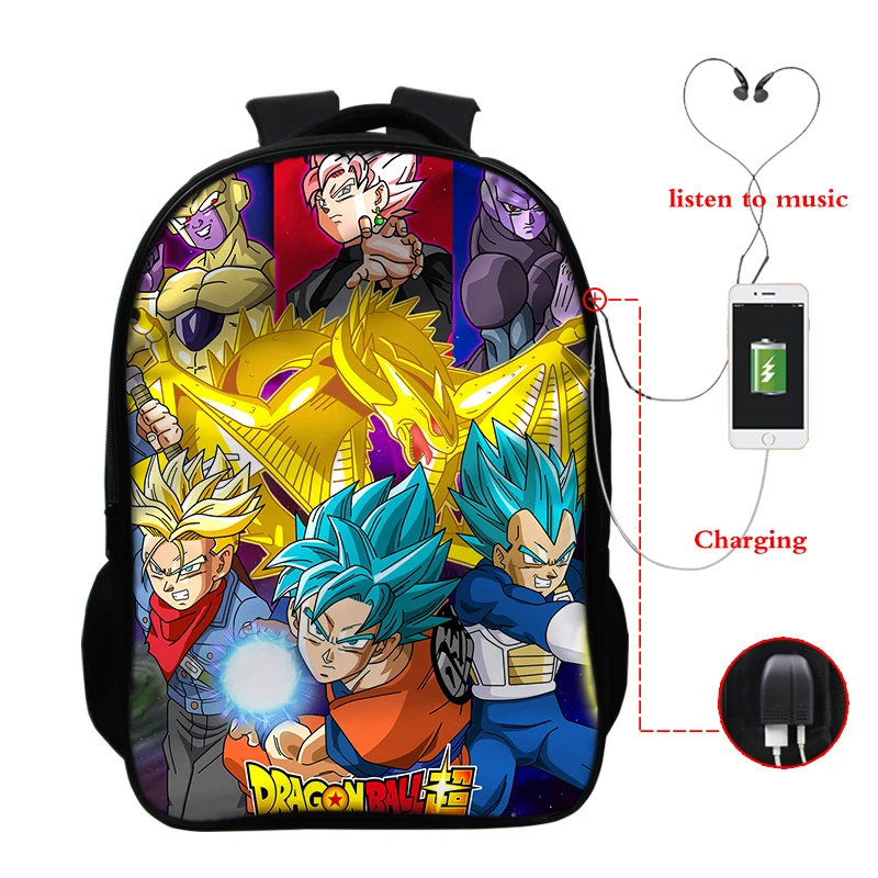 D28 Mochila dragon ball рюкзак и сумка Dos Супер usb зарядка Разъем для наушников рюкзак книжная Сумка для подростков сумка для ноутбука школьный - Цвет: D28