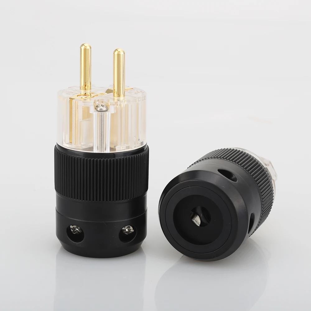 Пар hi-fi звука 24k позолоченные Schuko EU разъем питания+ IEC разъем питания