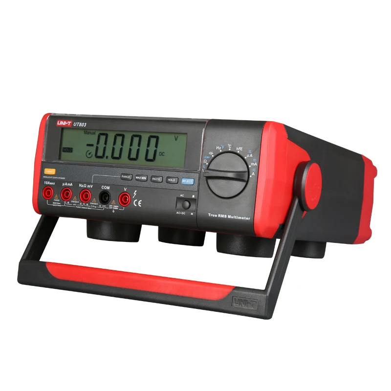  UNI-T UT803 LCD Display Auto Range Bench Type Digital Multimeters Volt Amp Ohm Capacitance Hz Tempe