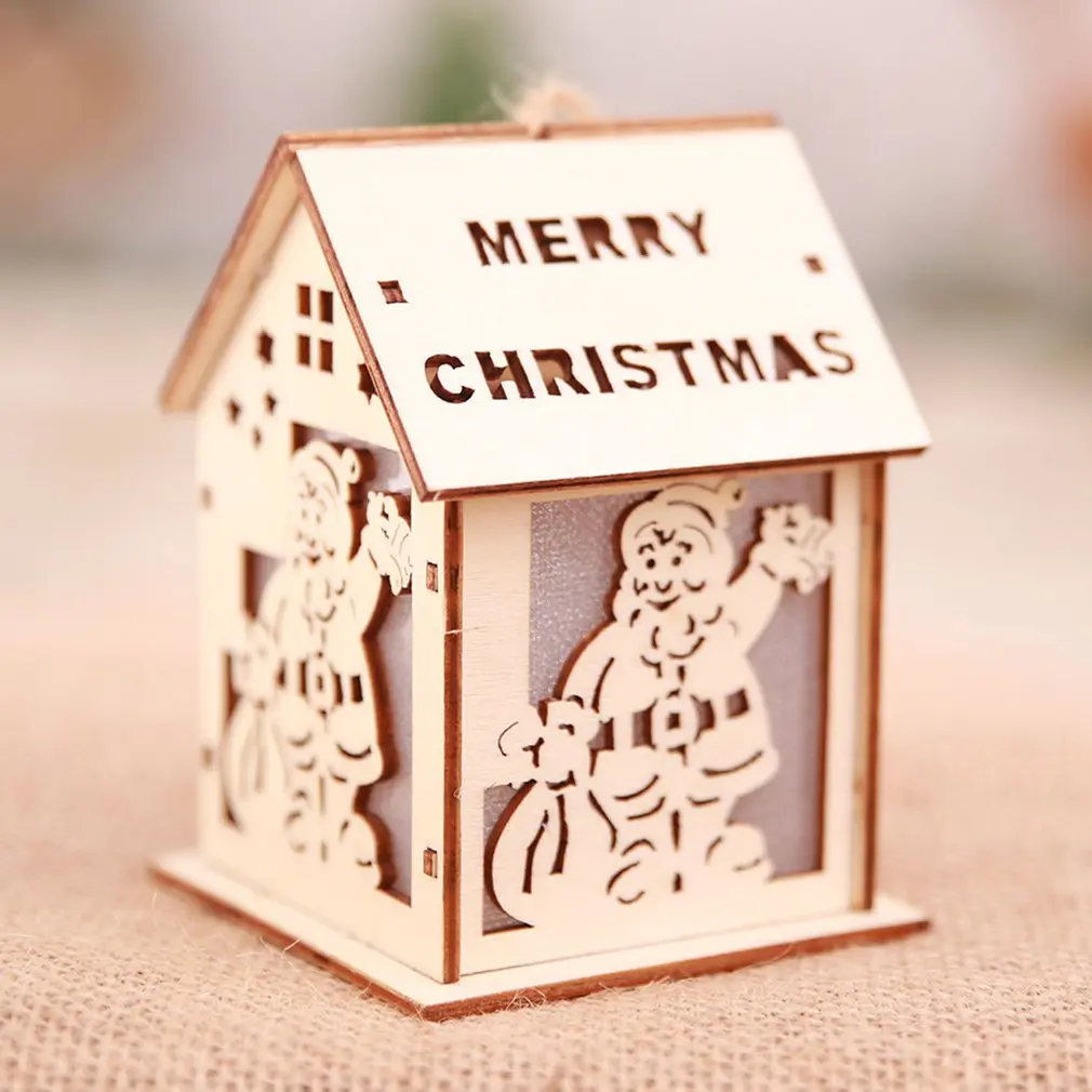 

LED Light House Christmas Tree Hanging Pendants Christmas Navidad Xmas Tree Door Hanging Drops Party Supplies