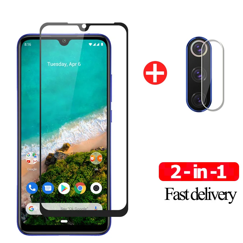 

2 in 1 Camera Lens Film 9H Tempered Glass For Xiaomi Mi A3 Screen Protector Xiomi Mi A3 Glass Mi A 3 A2 Lite Protective Glass