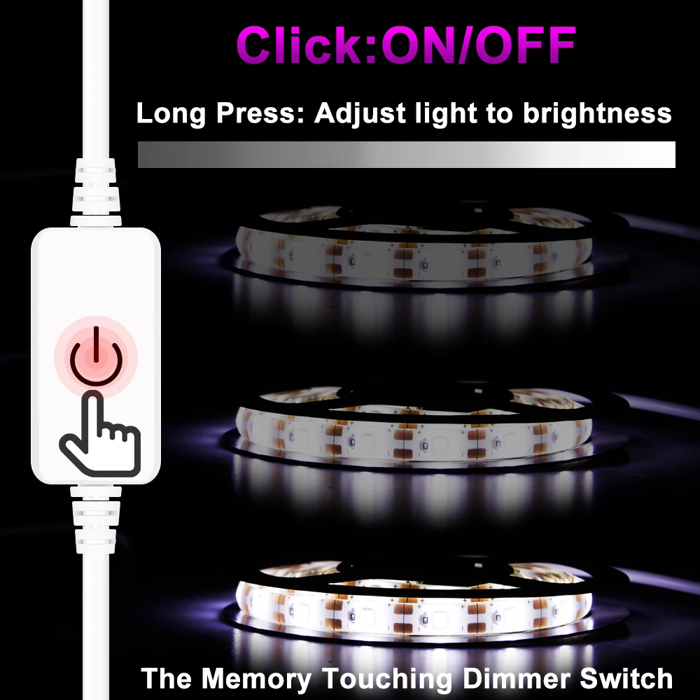 

USB Power Backlit Mirror Light LED Lamp Makeup Vanity Lights 5M Dressing Table Mirror Lighting Bathroom Bedroom led para espejo