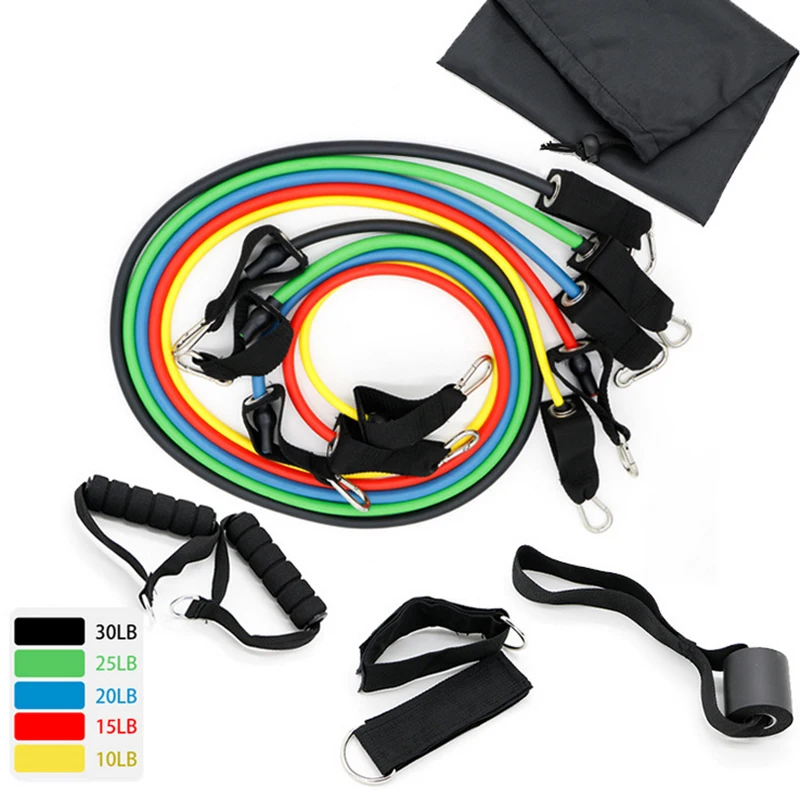11 Pcs/Set Latex Resistance Bands Rubber Crossfit Training Tubes Pull Rope Expander Yoga Exercise Fitness Elastic Workout | Спорт и