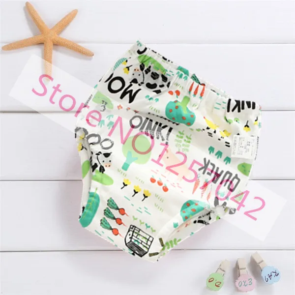 Farm Cotton Reusable Baby Training Pants Infant Shorts Underwear Cloth Diaper Nappies Baby Waterproof Training Pantie 6Layers Crotch - Цвет: Farm