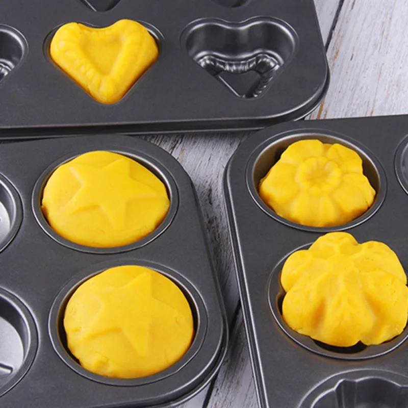 6 Connected Cake Mold Muffin Cake Mold Oven Cake Baking Tray Home Garden Kitchen Dining Bake Ware For Home Kitchen Bakery