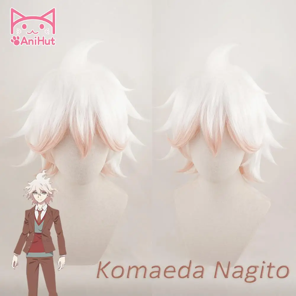 

AniHut Komaeda Nagito Wig Danganronpa Cosplay Wig Anime Cosplay Hair Synthetic Heat Resistant Hair Komaeda Nagito Cosplay