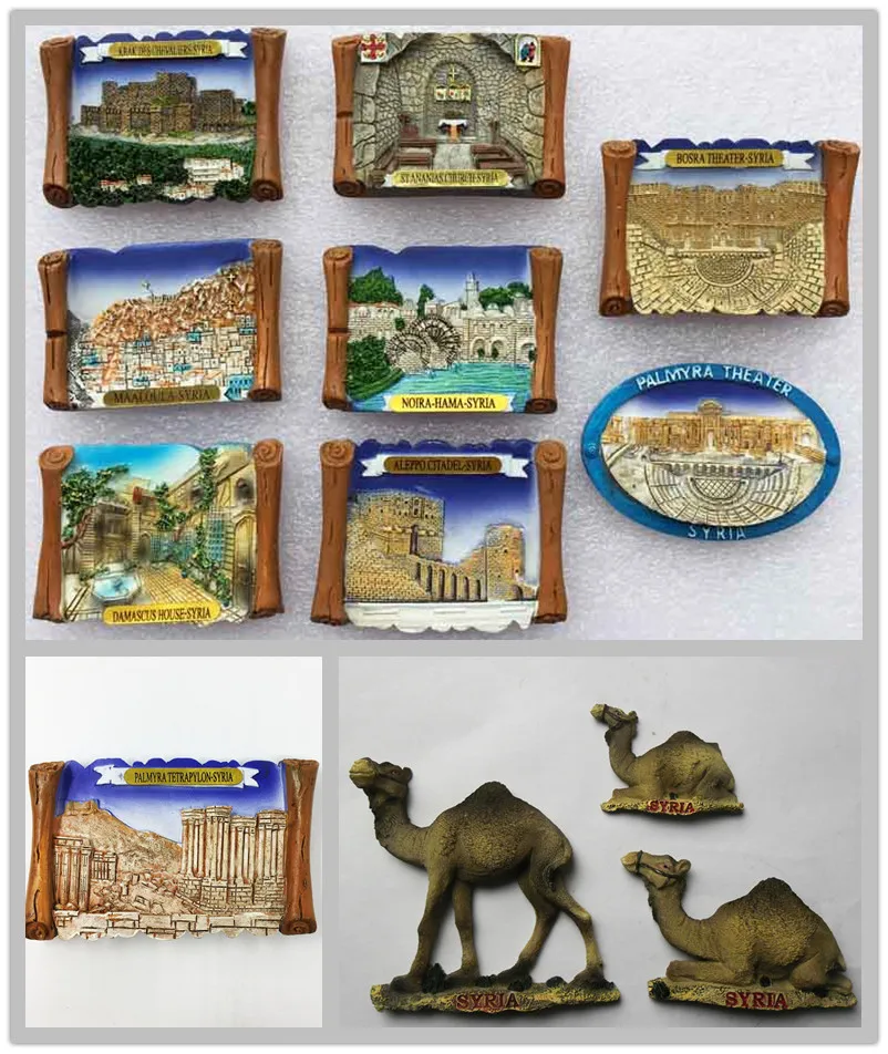3D Aleppo Citadel Siria Souvenir magnete frigorifero, decorazione casa e cucina Siria magnete frigorifero