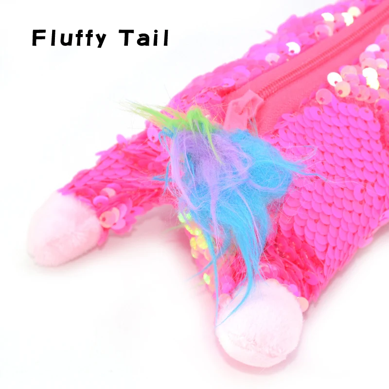 Чехол для карандашей с блестками и единорогом Estuche Unicornio Escolar Crayon Licorne Pennen Etui Детский плюшевый чехол-карандаш для школы корейский Блестящий