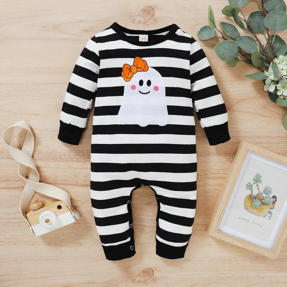 

Autumn Baby Rompers Newborn Girl Casual Cotton Jumpsuit Halloween Cute Cartoon Ghost Outfits Baby Clothes 0-18 Months