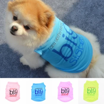 

Fashion Classic Dog Shirt Dog Vest Big Sister Puppy Clothes For Small Medium Dogs Colored Cute Spring Pet Supplies Size XS-L New