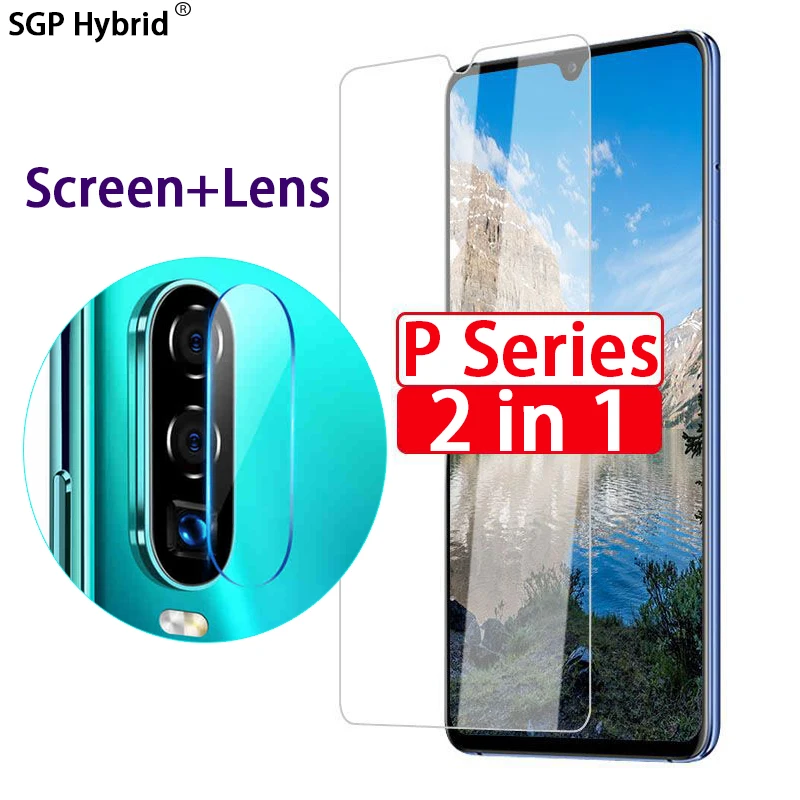 

2 in 1 screen camera lens tempered glass protector for Huawei P20 Pro P30 Lite P 20 Plus p20lite p30lite protective glass film