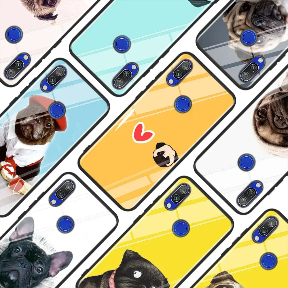 

Puppies Dogs Poodle Pug for Xiaomi Redmi Note 7 6 5 4X 4 K20 Pro 7A 6A 6 S2 5A Plus Super Bright Black Phone Case