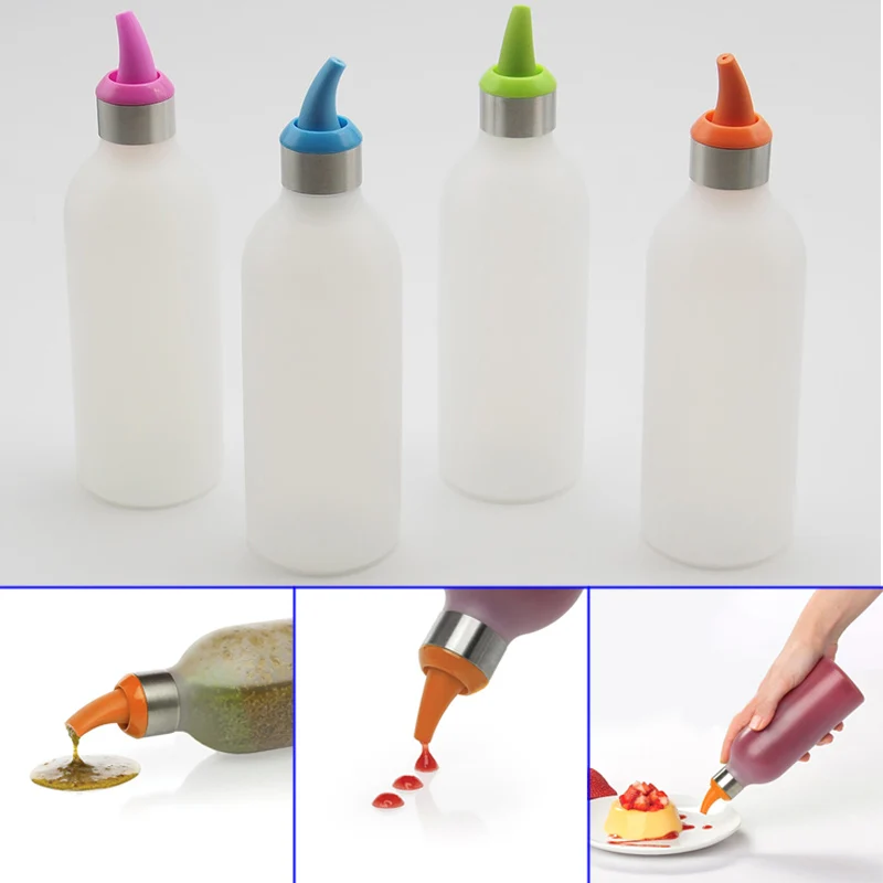 

Kitchen Plastic Squeeze Bottle Condiment Dispenser For Sauce Vinegar Oil Jam Cooking Tools HYD88
