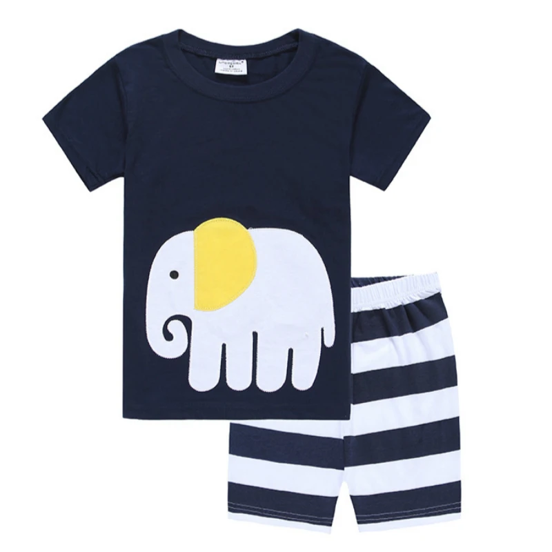 

Kids Tank Top with Pants Fully Cotton and Soft T Shirt Set with Cartoon Printing for Baby Pajamas Short Sleeve Children Clothing