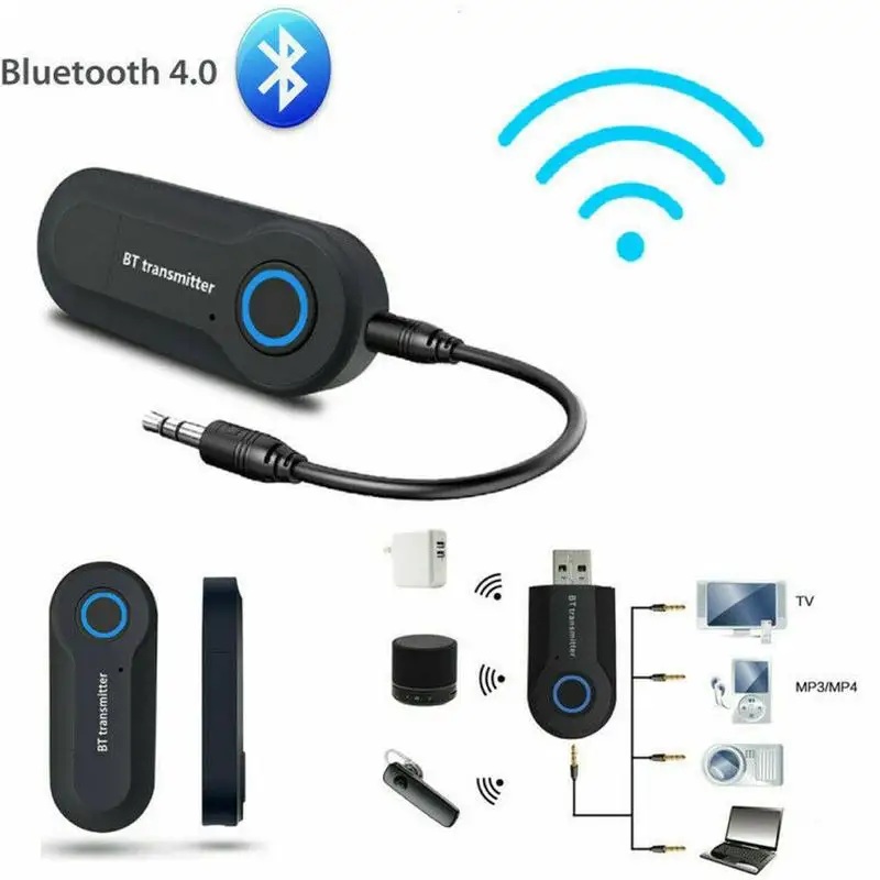 3.5mm AUX Hifi Music Audio Adapter 2 in 1 Bluetooth 5.0 Transmitter Receiver TV PC Car Speaker Headphones Car Stereo Device