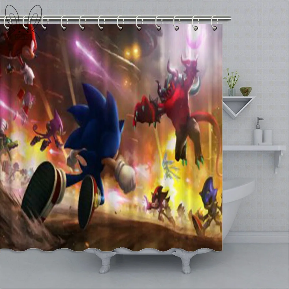 Aplysia Sonic Racing печатная 3D Водонепроницаемая занавеска для душа с крюком устойчивая к плесени занавеска для ванной домашний декор для ванной комнаты