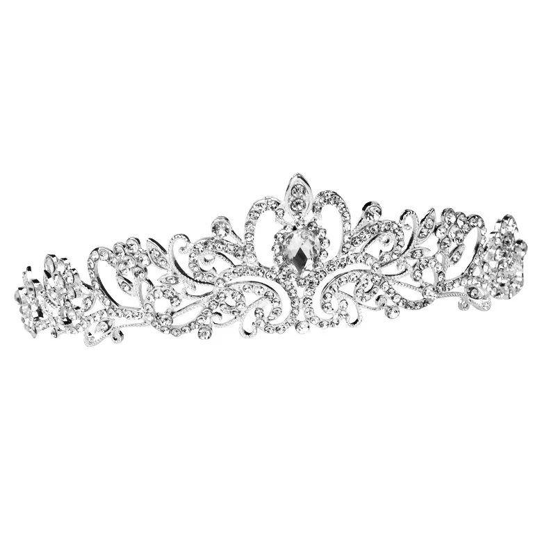 Корона, ободки, аксессуары для волос, серебро, Феникс, корона, диадемы, белый кристалл, европейский, американский, свадебное украшение, день рождения, вечеринка