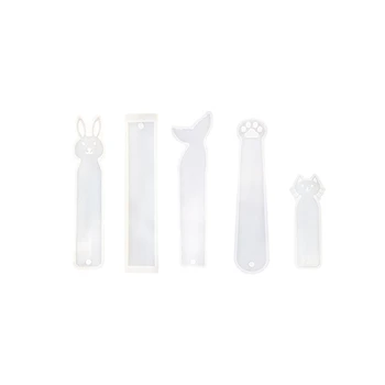 

5 Pack Silicone Bookmark Mold DIY Bookmark Casting Mould Making Epoxy Resin Jewelry DIY Craft Silicone Transparent Mold Mermaid