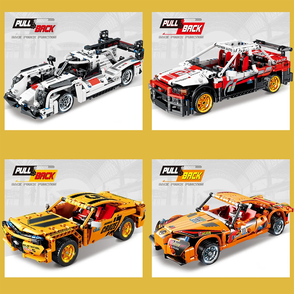 lego yellow race car