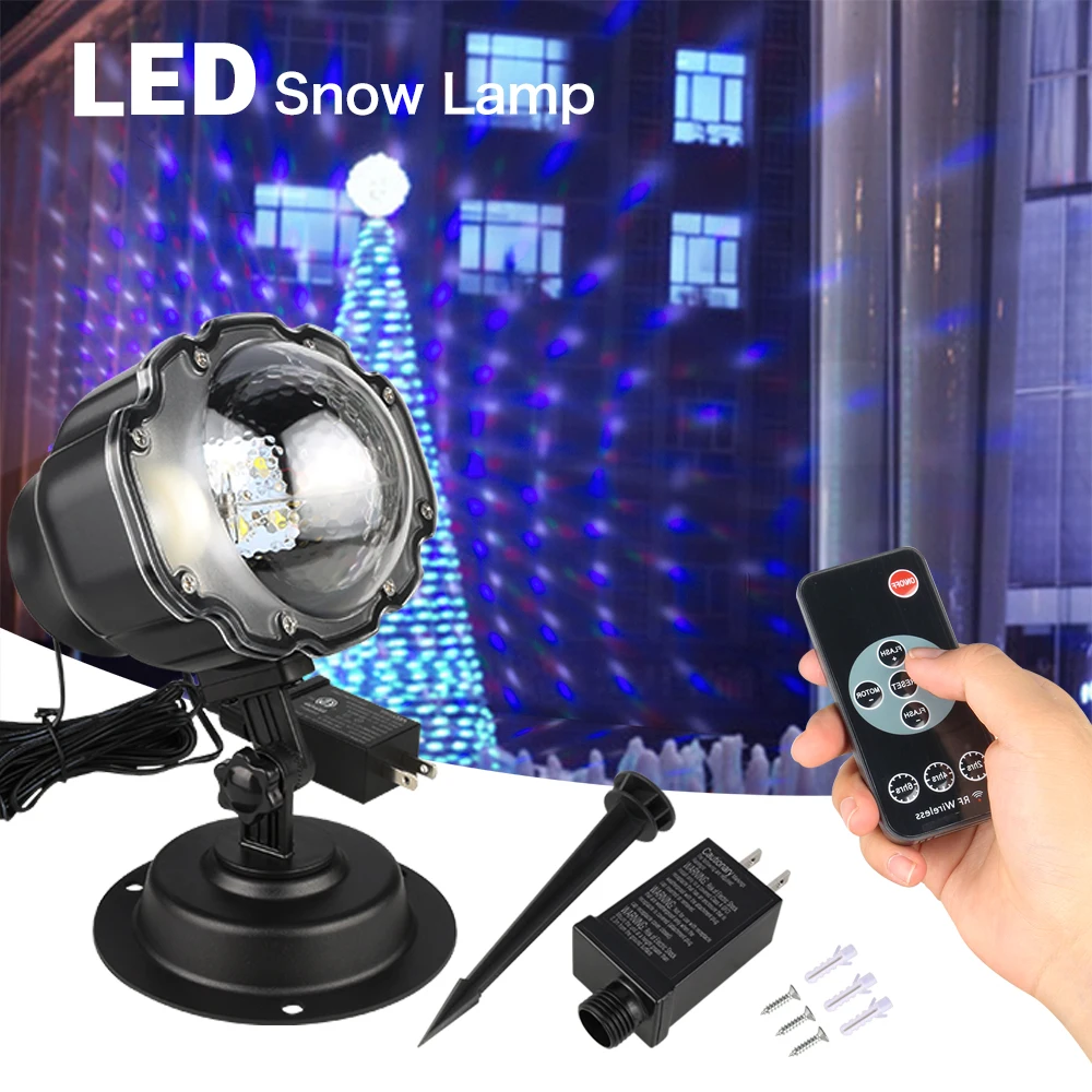 

LED Stage Light Snowfall Lighting Laser RGBW Snowfall Projector Lights Landscape Wall lamp Outdoor Christmas Garden Wedding