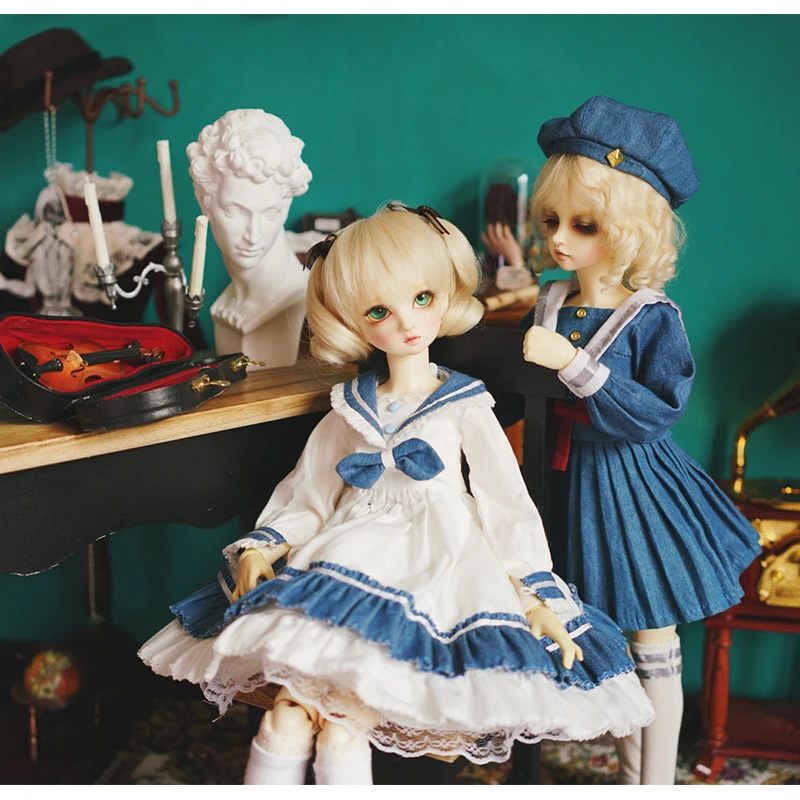 Bjd платье 1/3 1/4 1/6 BJD кукольная юбка в морском стиле, для 1/6 1/4 1/3 bjd кукла аксессуары только платье