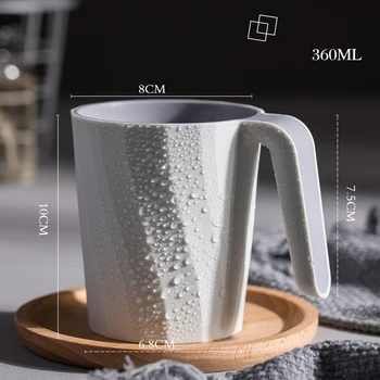 

Threaded Double Layer Washing Cup With Handle Simple Household Mouthwash Cup Creative Couple Student Bathroom Toothbrush Holder