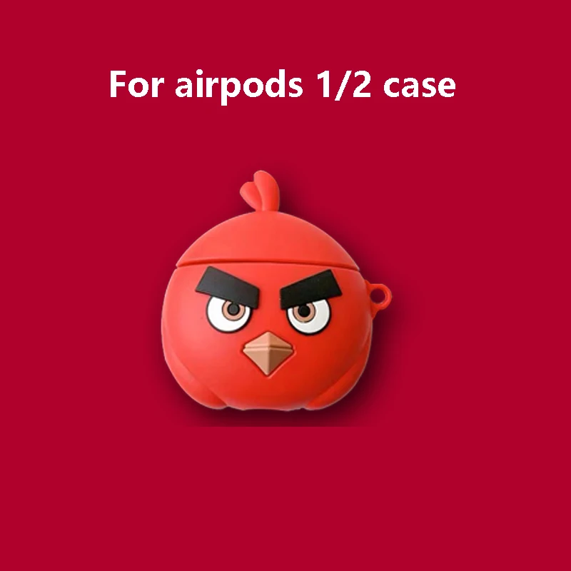 Angry Cardina Защитный милый силиконовый чехол для airpods pro, чехол с животными для airpod, чехол для наушников с изображением Кита, игры fanda, чехол для apple buletooth, чехол s - Цвет: Angry Cardina