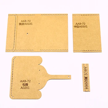 

DIY leather craft elephant design cardholder wallet kraft paper 500gsm template hollowed stencil pattern 12x9cm