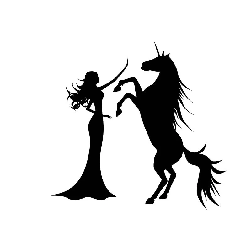 14,7*14,3 см Милая Фея девушка с Pegasus стикер окна s изображения мотоцикл виниловые наклейки стикер виниловые наклейки на окна