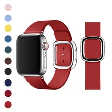 Спортивные натуральная кожа современный ремешок для наручных часов Apple Watch, версии 4 44 мм 40 мм браслет из розового золота с пряжкой для наручных часов iWatch серии 3/2/1 38 мм 42 мм